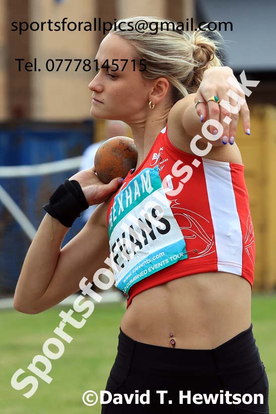 Womens Heptathlon Shot Putt, 2024 EAP International Combined events, Hewcham, Northumberland.  Photo: David T. Hewitson/Sports for All Pics